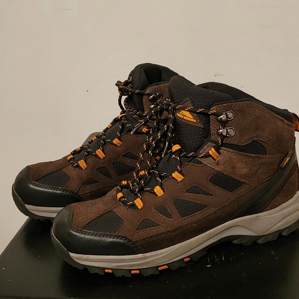 High Sierra Men's Boots - Brown and Black with Orange Accents